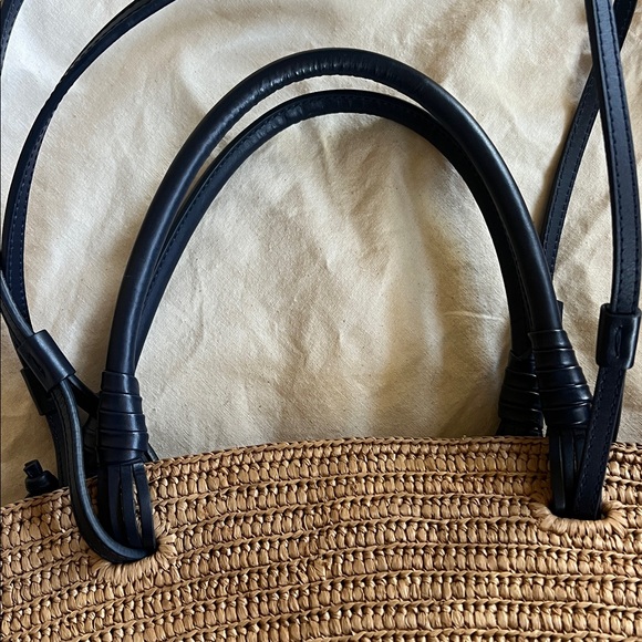 Sezane Justine Basket bag with navy - Picture 7 of 14